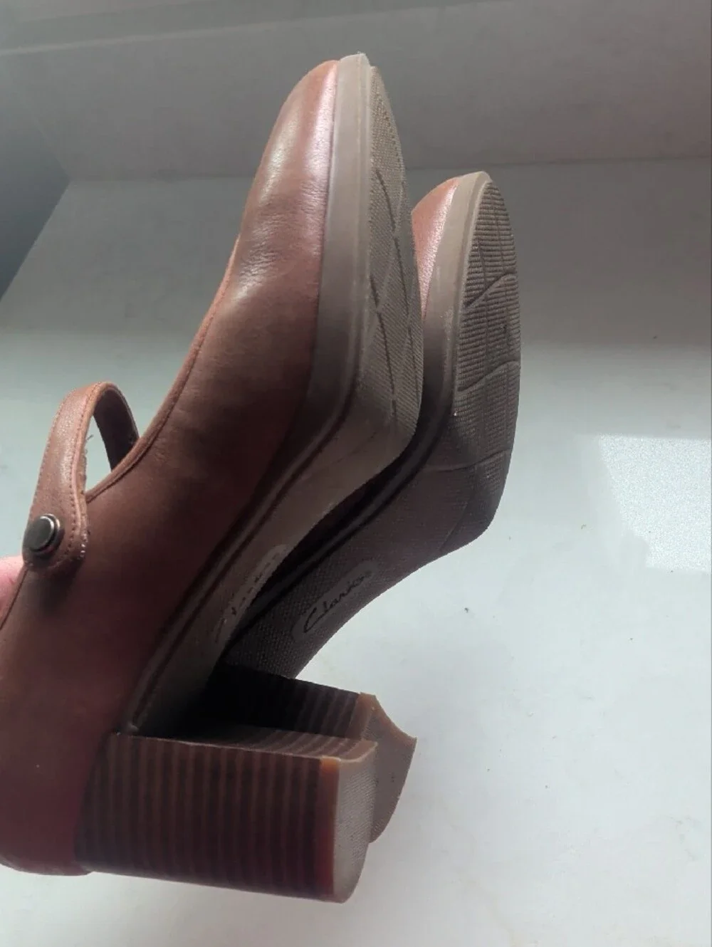 Mary Jane Block Heel Pumps in Brown - Picture 6 of 6
